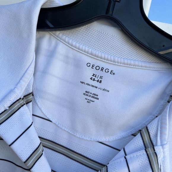 Lot of 3 George Polo Shirt Gray Golf Short Sleeve Red Blue White Striped XL - Picture 7 of 12